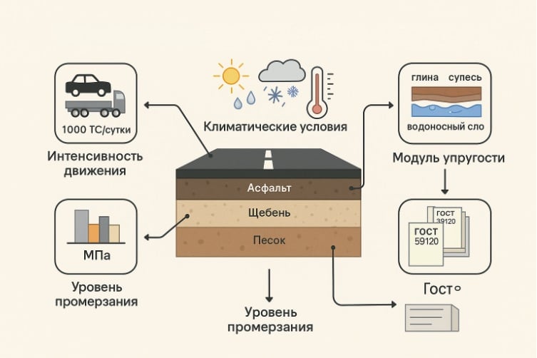 Что учитывают при проектировании дорожной одежды