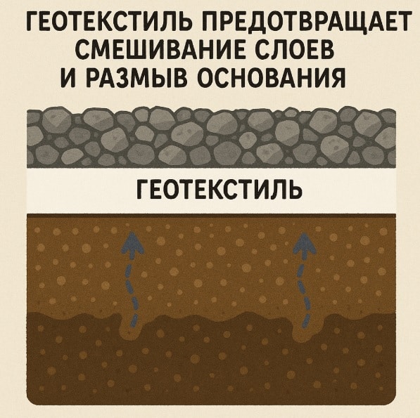 Применение геотекстиля, геосеток, георешёток, геоматов